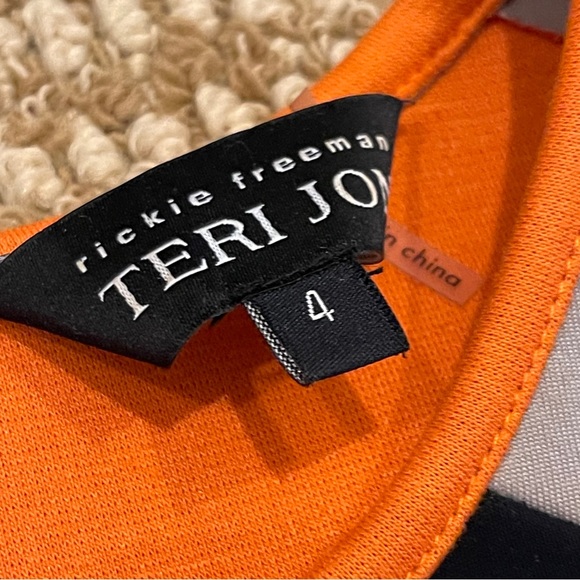 Rickie Freeman Teri John Colorblock Cap Sleeve Dress 4 - Picture 4 of 4